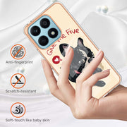 For Honor X8a Electroplating Marble Dual-side IMD Phone Case(Lucky Dog)