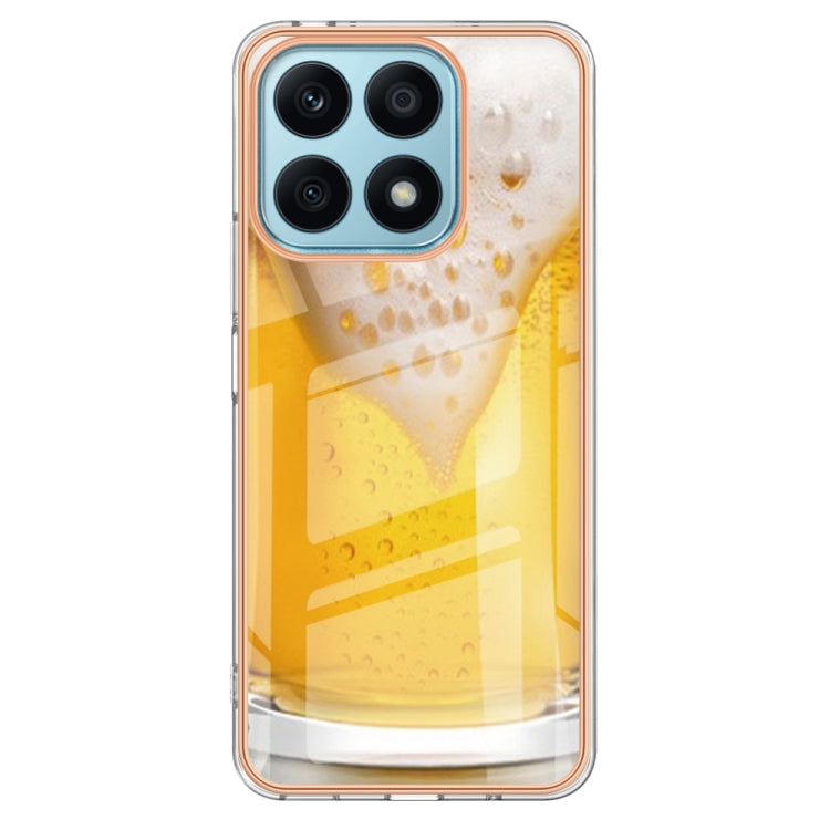 For Honor X8a Electroplating Marble Dual-side IMD Phone Case(Draft Beer)