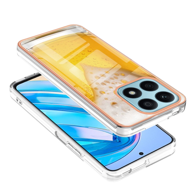For Honor X8a Electroplating Marble Dual-side IMD Phone Case(Draft Beer)