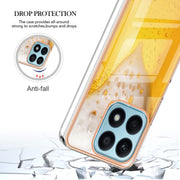 For Honor X8a Electroplating Marble Dual-side IMD Phone Case(Draft Beer)