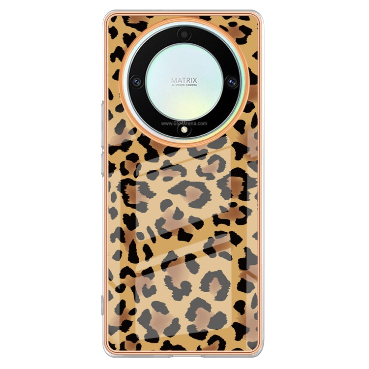 For Honor X9a / Magic5 Lite Electroplating Marble Dual-side IMD Phone Case(Leopard Print)