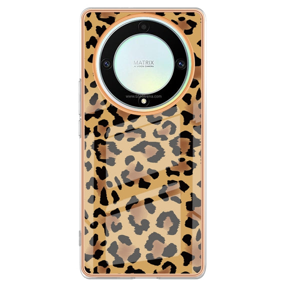 For Honor X9a / Magic5 Lite Electroplating Marble Dual-side IMD Phone Case(Leopard Print)