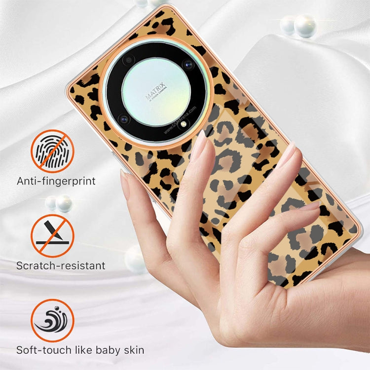 For Honor X9a / Magic5 Lite Electroplating Marble Dual-side IMD Phone Case(Leopard Print)