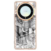 For Honor X9a / Magic5 Lite Electroplating Marble Dual-side IMD Phone Case(Totem Elephant)