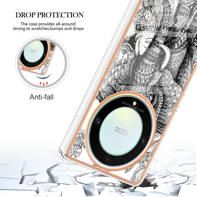 For Honor X9a / Magic5 Lite Electroplating Marble Dual-side IMD Phone Case(Totem Elephant)