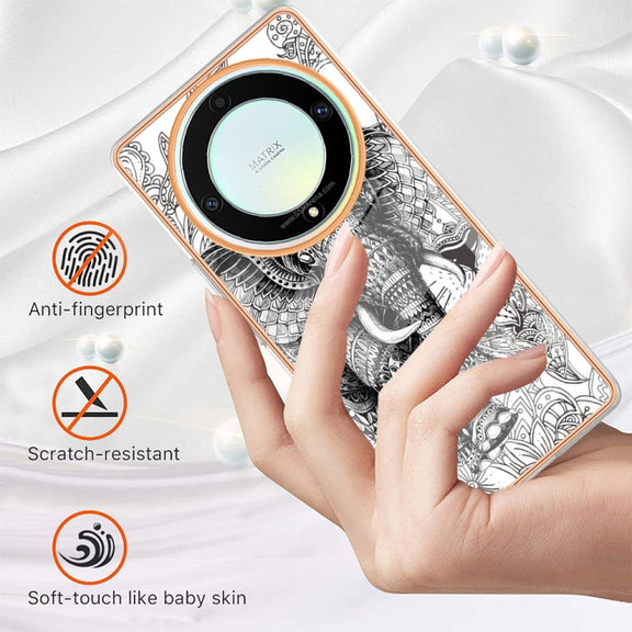 For Honor X9a / Magic5 Lite Electroplating Marble Dual-side IMD Phone Case(Totem Elephant)