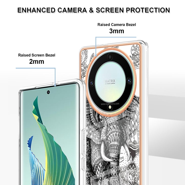 For Honor X9a / Magic5 Lite Electroplating Marble Dual-side IMD Phone Case(Totem Elephant)