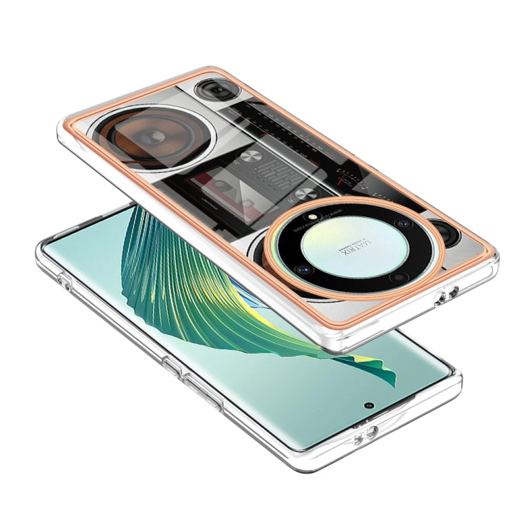 For Honor X9a / Magic5 Lite Electroplating Marble Dual-side IMD Phone Case(Retro Radio)