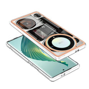 For Honor X9a / Magic5 Lite Electroplating Marble Dual-side IMD Phone Case(Retro Radio)