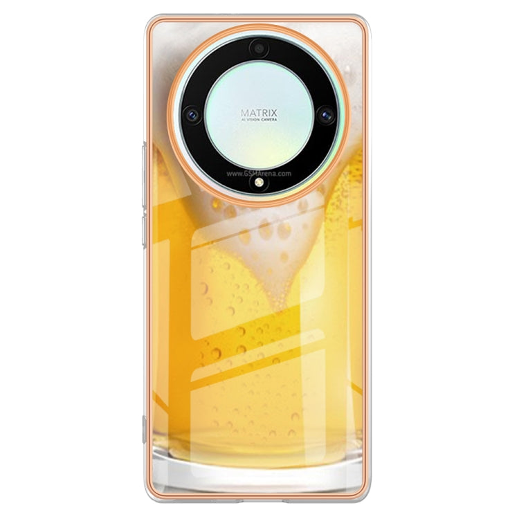 For Honor X9a / Magic5 Lite Electroplating Marble Dual-side IMD Phone Case(Draft Beer)