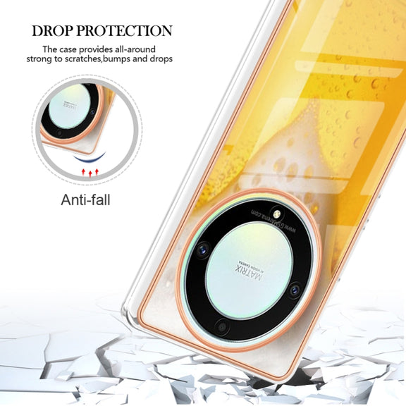 For Honor X9a / Magic5 Lite Electroplating Marble Dual-side IMD Phone Case(Draft Beer)