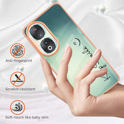 For Honor 90 5G Electroplating Marble Dual-side IMD Phone Case(Smile)