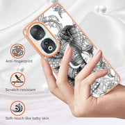For Honor 90 5G Electroplating Marble Dual-side IMD Phone Case(Totem Elephant)