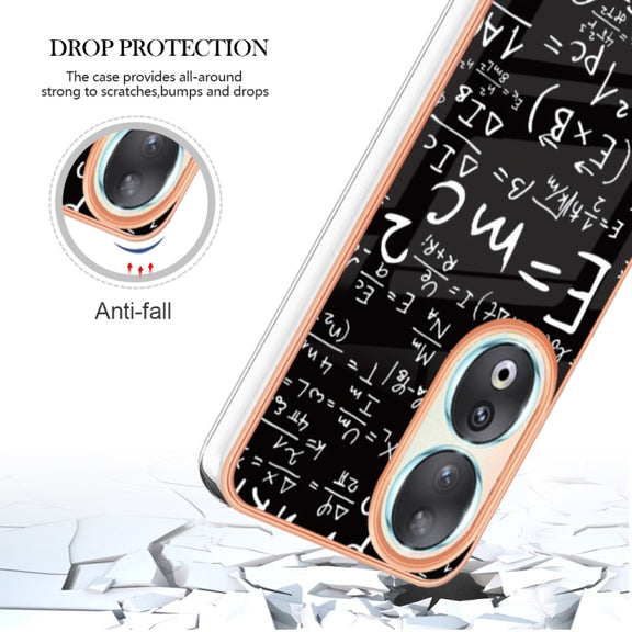 For Honor 90 5G Electroplating Marble Dual-side IMD Phone Case(Equation)