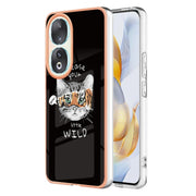 For Honor 90 5G Electroplating Marble Dual-side IMD Phone Case(Natural Growth)