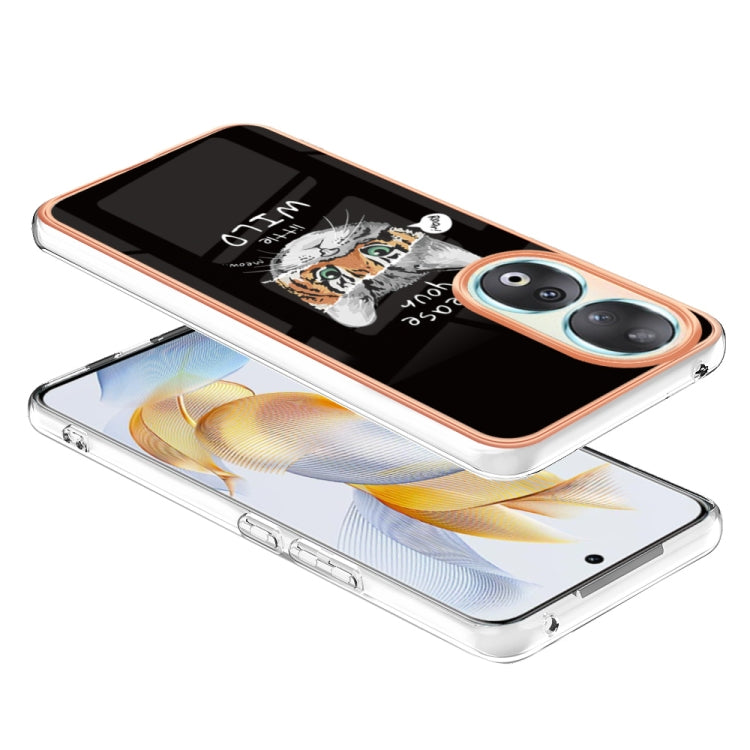 For Honor 90 5G Electroplating Marble Dual-side IMD Phone Case(Natural Growth)