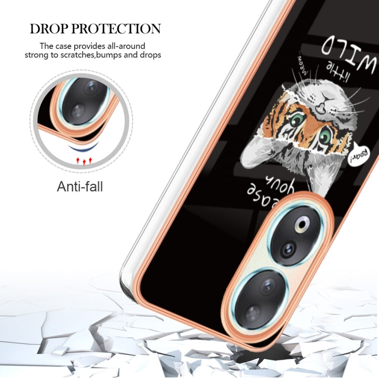 For Honor 90 5G Electroplating Marble Dual-side IMD Phone Case(Natural Growth)