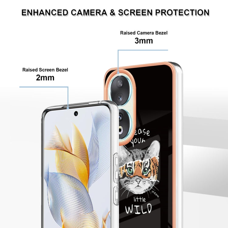 For Honor 90 5G Electroplating Marble Dual-side IMD Phone Case(Natural Growth)