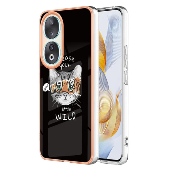 For Honor 90 5G Electroplating Marble Dual-side IMD Phone Case(Natural Growth)