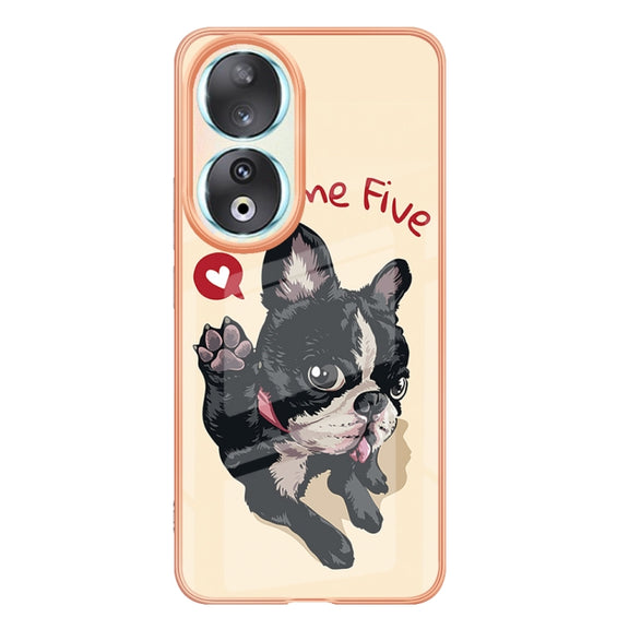 For Honor 90 5G Electroplating Marble Dual-side IMD Phone Case(Lucky Dog)
