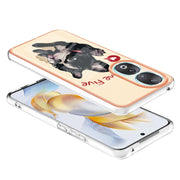 For Honor 90 5G Electroplating Marble Dual-side IMD Phone Case(Lucky Dog)