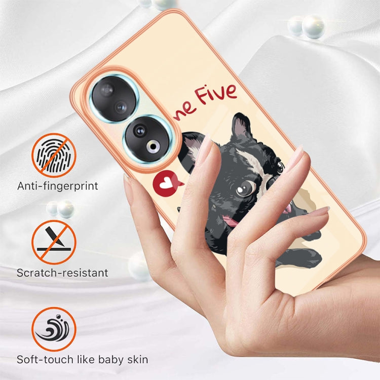 For Honor 90 5G Electroplating Marble Dual-side IMD Phone Case(Lucky Dog)