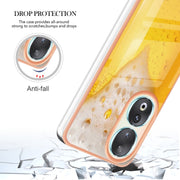 For Honor 90 5G Electroplating Marble Dual-side IMD Phone Case(Draft Beer)