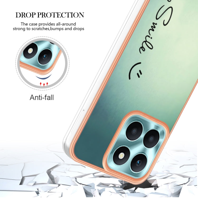 For Honor X6a Electroplating Marble Dual-side IMD Phone Case(Smile)