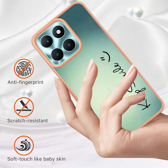 For Honor X6a Electroplating Marble Dual-side IMD Phone Case(Smile)