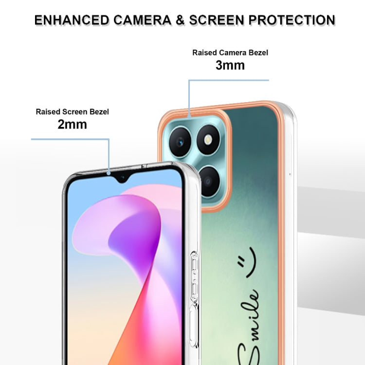 For Honor X6a Electroplating Marble Dual-side IMD Phone Case(Smile)