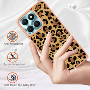 For Honor X6a Electroplating Marble Dual-side IMD Phone Case(Leopard Print)