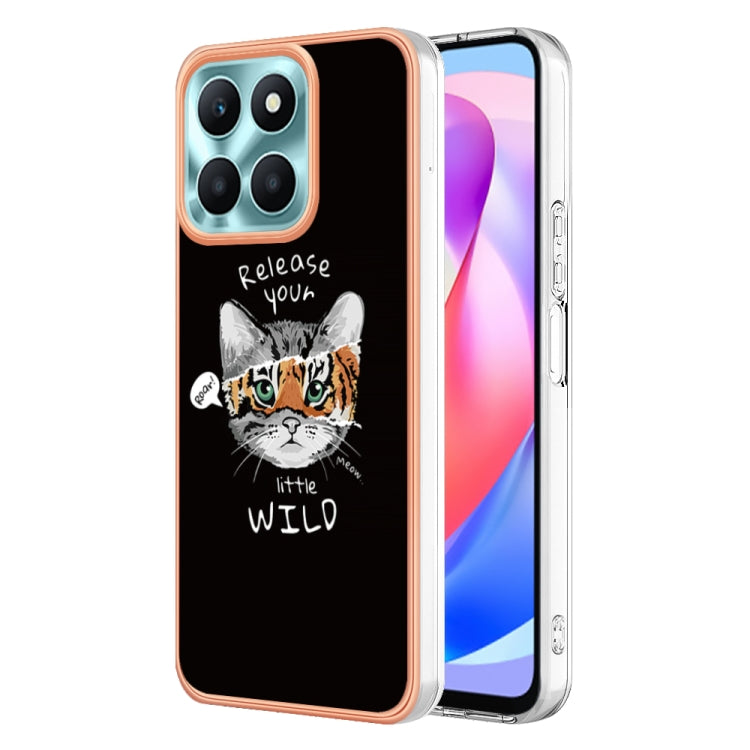 For Honor X6a Electroplating Marble Dual-side IMD Phone Case(Natural Growth)