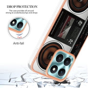For Honor X6a Electroplating Marble Dual-side IMD Phone Case(Retro Radio)
