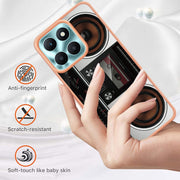 For Honor X6a Electroplating Marble Dual-side IMD Phone Case(Retro Radio)