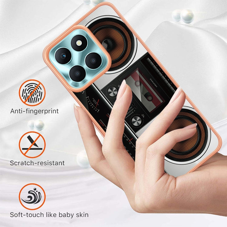 For Honor X6a Electroplating Marble Dual-side IMD Phone Case(Retro Radio)