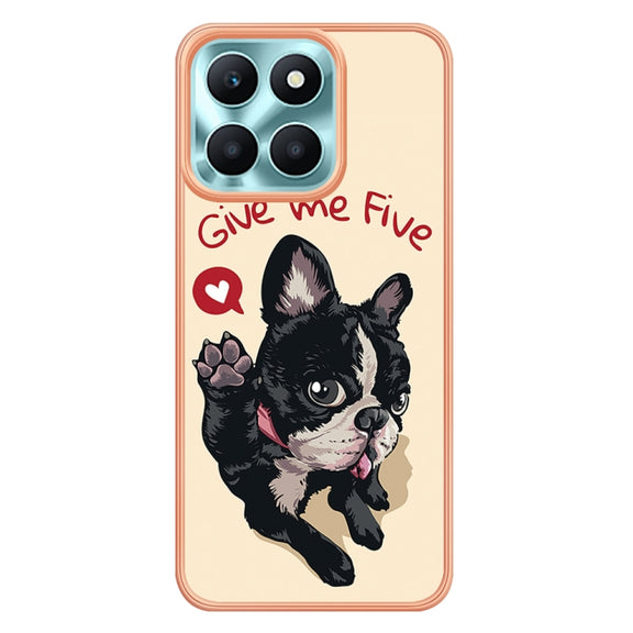 For Honor X6a Electroplating Marble Dual-side IMD Phone Case(Lucky Dog)