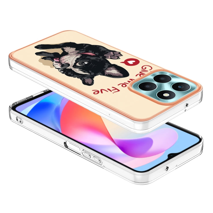 For Honor X6a Electroplating Marble Dual-side IMD Phone Case(Lucky Dog)
