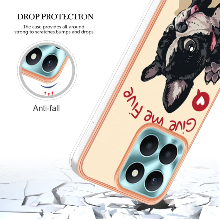 For Honor X6a Electroplating Marble Dual-side IMD Phone Case(Lucky Dog)
