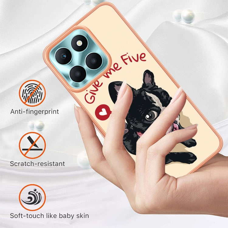 For Honor X6a Electroplating Marble Dual-side IMD Phone Case(Lucky Dog)