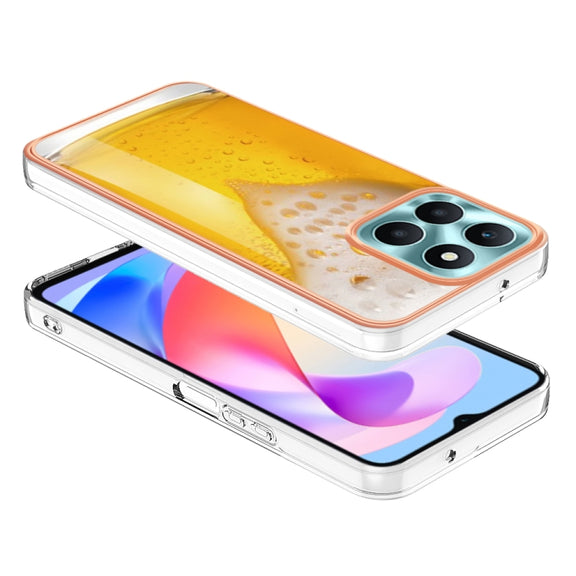 For Honor X6a Electroplating Marble Dual-side IMD Phone Case(Draft Beer)