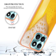 For Honor X6a Electroplating Marble Dual-side IMD Phone Case(Draft Beer)