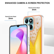For Honor X6a Electroplating Marble Dual-side IMD Phone Case(Draft Beer)