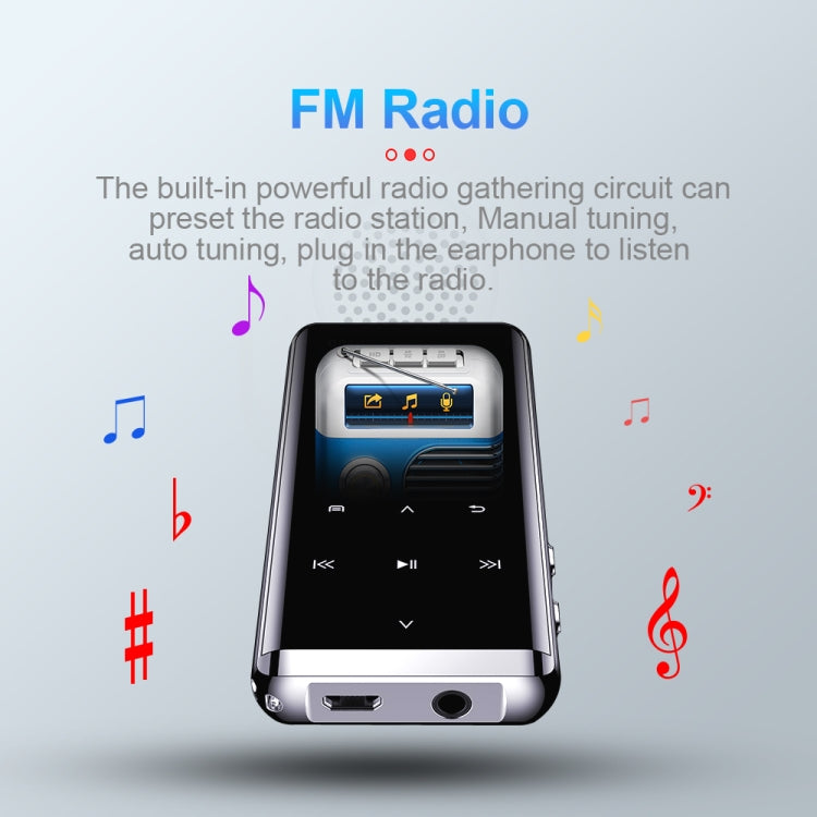 JNN M13 1.8 Inch LCD Screen Touch HiFi MP3 Player, Memory:4GB(Without Bluetooth)