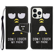 For iPhone 16 Pro 3D Colored Drawing Flip Leather Phone Case(Penguins) - iPhone 16 Pro Cases by PMC TechLife | Online Shopping South Africa | PMC TechLife | Buy Now Pay Later Mobicred