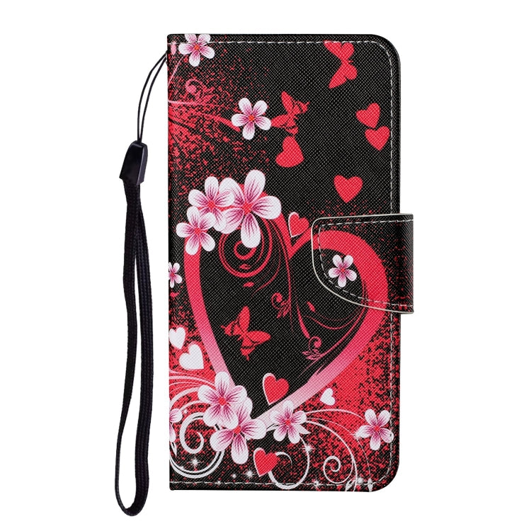For iPhone 16 Pro 3D Colored Drawing Flip Leather Phone Case(Red Heart)