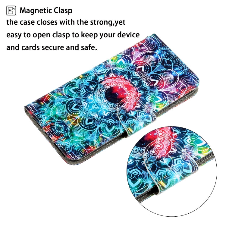 For iPhone 16 Pro 3D Colored Drawing Flip Leather Phone Case(Mandala)