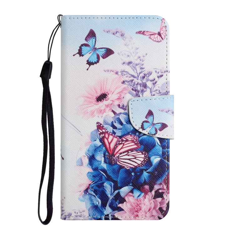 For iPhone 16 Plus 3D Colored Drawing Flip Leather Phone Case(Purple butterfly)