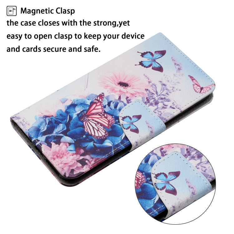 For iPhone 16 Plus 3D Colored Drawing Flip Leather Phone Case(Purple butterfly)