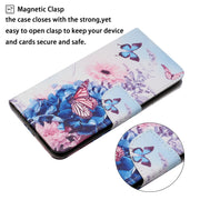 For iPhone 16 Plus 3D Colored Drawing Flip Leather Phone Case(Purple butterfly)