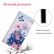 For iPhone 16 Plus 3D Colored Drawing Flip Leather Phone Case(Purple butterfly)